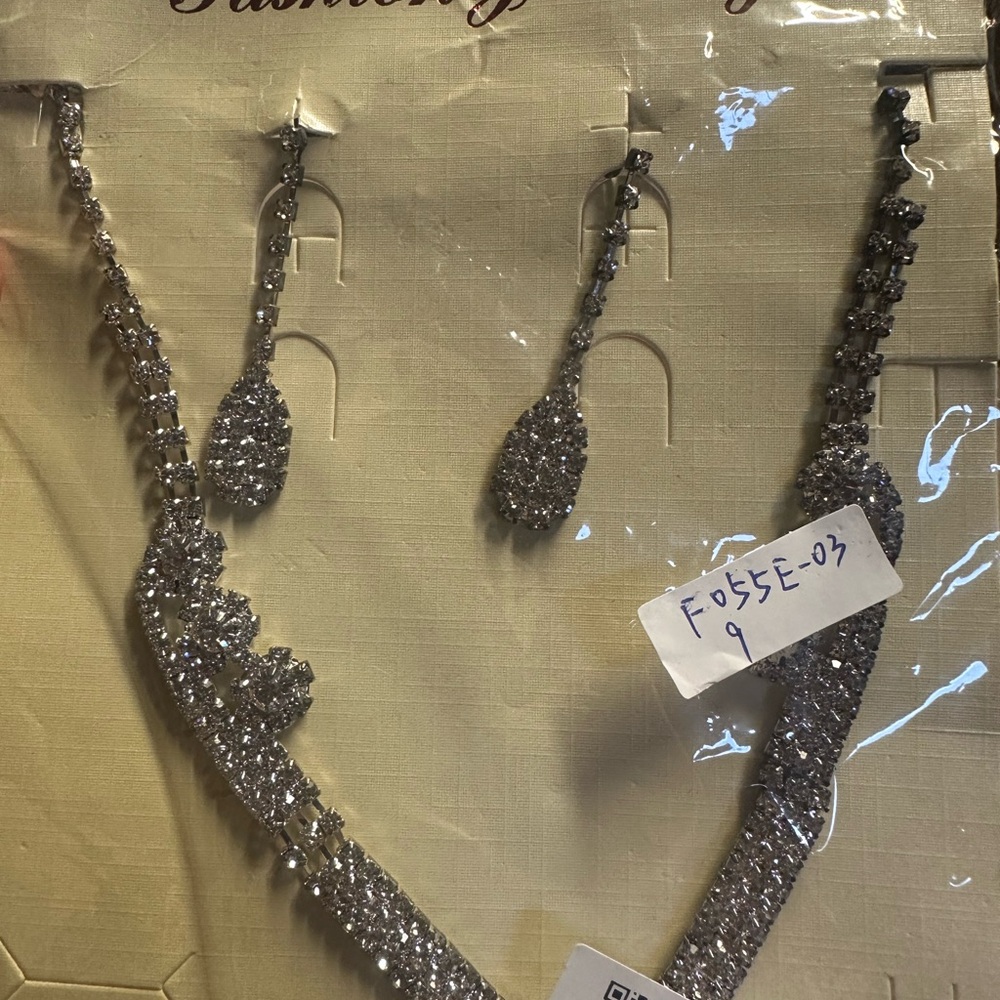 Fashion Jewelry Silver Necklace and‎ Earring Set